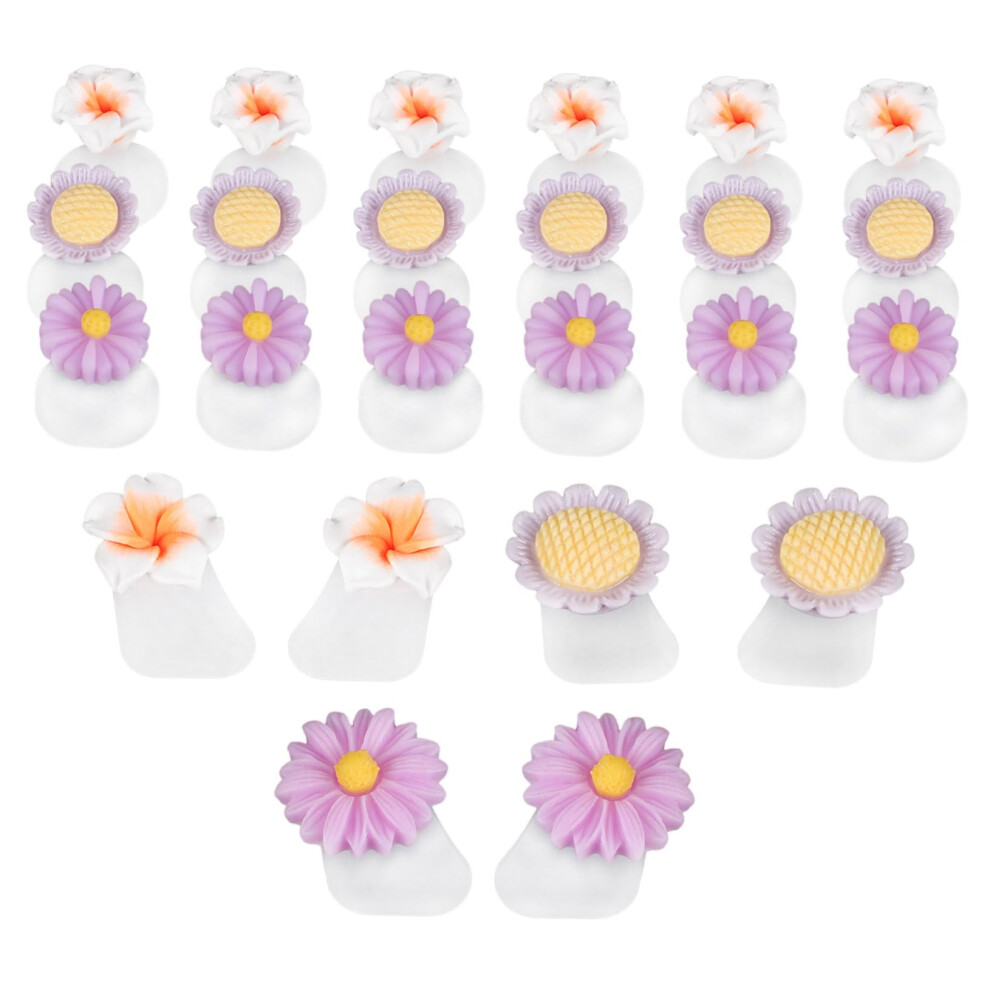 24pcs Silicone Toe Separators for Pedicure, Reusable Flower Spacers for Smudge Nail Polish