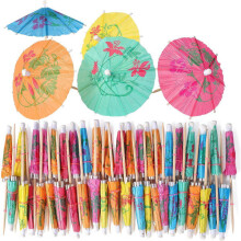 [200 pcs] Cocktail Umbrella Drink Umbrella Toothpicks - Colorful Paper Stacks Cocktail Umbrella for Luau Parasol Hawaiian Tiki Party Decorations