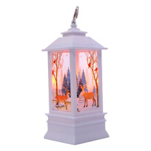 BSJJY Christmas Musical Snow Globe Lantern, Spinning Glittering Lantern, Battery Operated for Christmas Decorations,Style C,1PCS