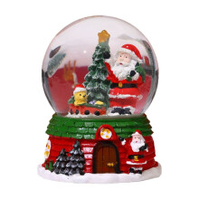 Christmas Crystal Ball Ornament with Santa & Tree Design, 20ml Liquid, Festive Holiday Gift & Home Decor, Clearance