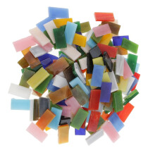 150 Pieces Colored Stained Glass Mosaic Tiles Pieces Rectangle Shapes for Kids Mosaic Making And kitchen and home Decorations DIY Supplies