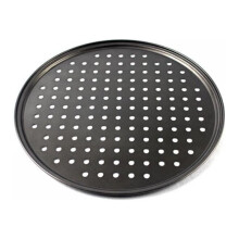 Prettyui Seamless Round Pizza Screen, Carbon Steel Non-stick Baking Tray with Holes, Easy to Clean for Home Kitchen & Restaurant