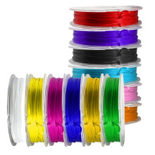 Leifggao 12 Rolls of Lanyard String Plastic String Lacing Cord Beads Lacing Rope Beading Material