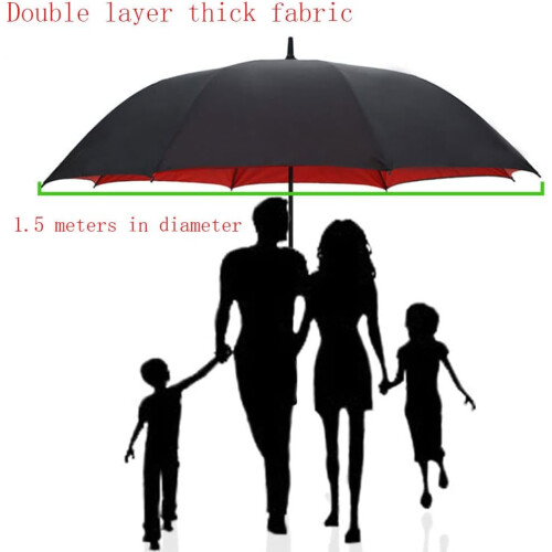 34 Inch Oversized Golf Umbrella Automatic Open Double Canopy Windproof UV Protection Green 2