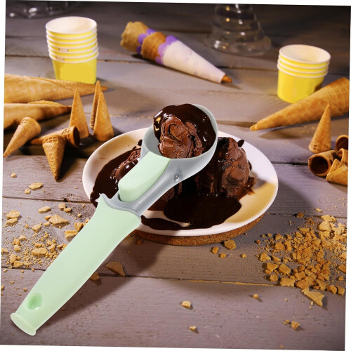 Plastic Ice Cream Scoop and Fruit Baller Spoon with Smooth Surface Ergonomic Handle for Home Use 2