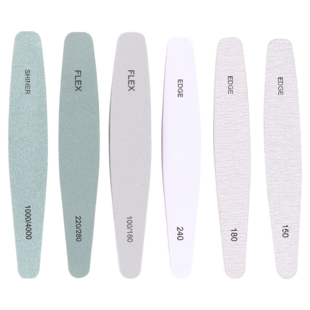 6pcs DoubleSided Nail Files and Buffers for Natural and Acrylic Nails, Professional Buffing