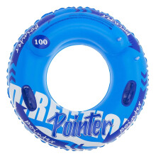 Inflatable Pool Float Swimming Ring for Adults, Thick PVC Blue Flower Tube, 2 Pack