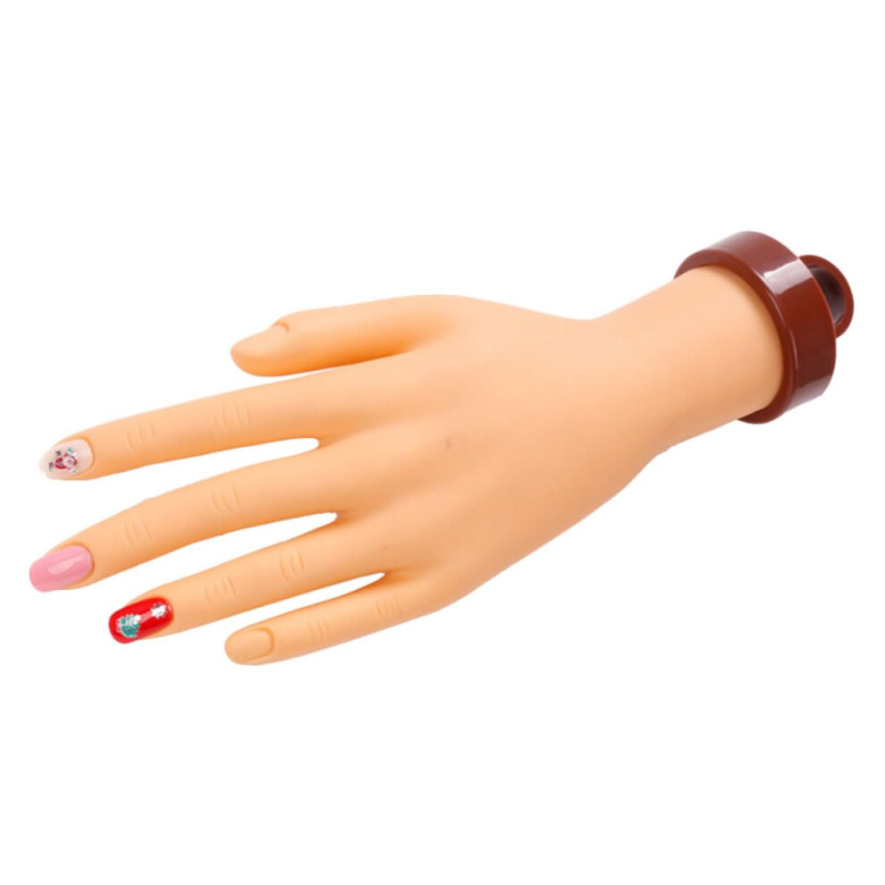 Nail Practice Hand with Movable Flexible Fingers, Realistic PVC Manicure Training Hand for Beginners