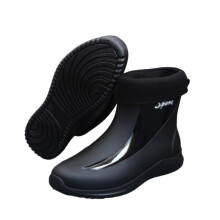 Men's Waterproof Winter Mid Calf PVC Rain Boots with Removable Plush Lining and Non Slip Grip 7.5 Black