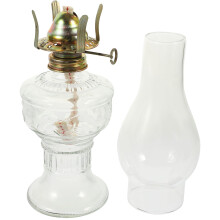 Vintage Clear Glass Kerosene Lamp with Windproof Flame for Home Decor, Wedding and Party Lighting