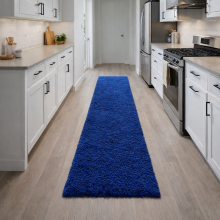 (60x220cm (2ft x 7.4ft)) Navy Blue Shaggy Rug - Ultra Soft Plush 450GSM Thick Pile Fluffy Shag Area Rug for Bedroom & Living Room