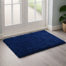 (60x110cm (2ft x 3.7ft)) Navy Shaggy Rug 450GSM Extra Soft Faux Fur Rug for Living Room & Bedroom
