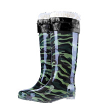 Mens Waterproof Winter Boots with Fur Lining, Non Slip Camouflage Barrel, Size 10.5 Green