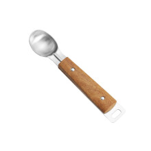 Stainless Steel Ice Cream Scoop with Ergonomic Wooden Handle, Multipurpose for Fruit and Hard Ice Cream, Set of 2