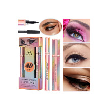 Mascara and Eyeliner Set Waterproof Long Lasting Smudge Proof 24H Volumizing Precision Brush