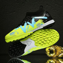 (99KS-yingguanglv, 36) Men's Football Soccer Cleats, Futsal Athletic Boots, Professional Outdoor Indoor Soccer Shoes