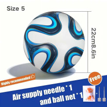 (Blue) Football Men and Women 2014 Competition Size 5 Pu Adult Futebol Outdoor Sports Training Ball Professional Thickened Team Football