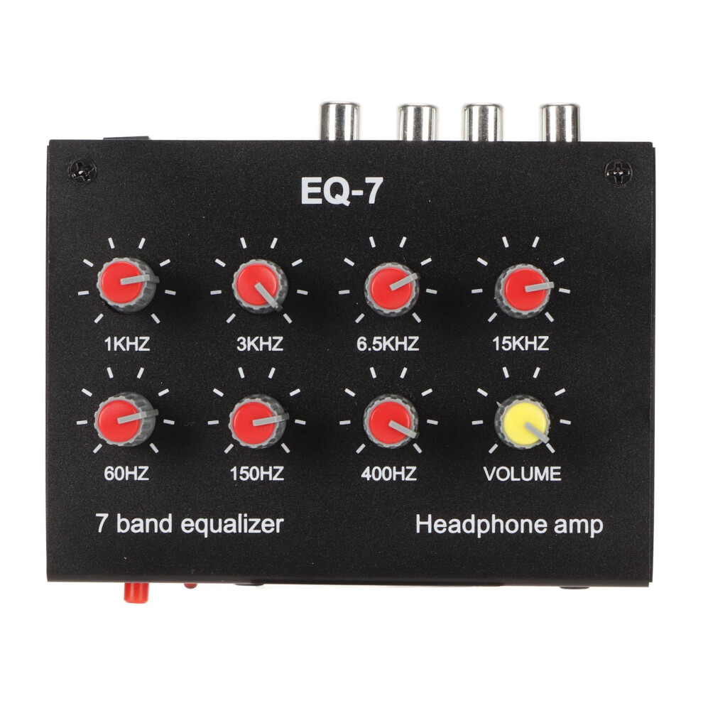7 Band Car Audio Equalizer With Headphone Amplifier, 3.5Mm Input Output, Dual Channel Eq Us Plug 9455672523882