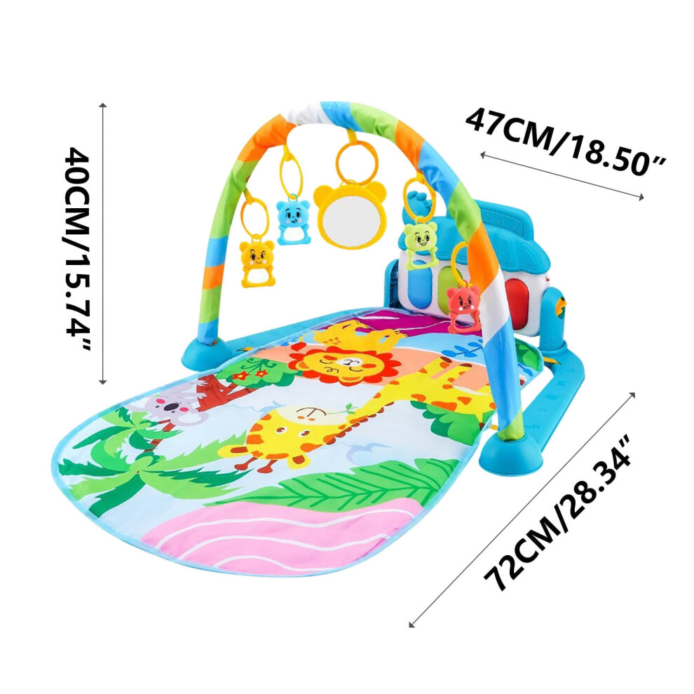 Piano Tummy Time Activity Mat with Music and 4 Linkable Toys Baby Play Mat Babies and Toddlers Activity Game Mat Promote Development Toys Baby Gifts