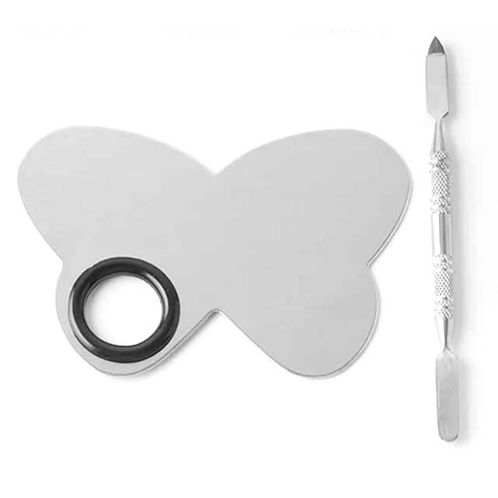Stainless Steel Makeup Palette with Spatula for Custom Shade Mixing and Professional Makeup Artists