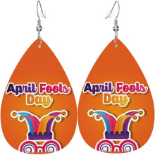Happy April Fool'S Day Leather Earrings For Women Faux Leathe Water Drop Earrings Vintage Lightweight Dangle Earrings Jewelry For Women
