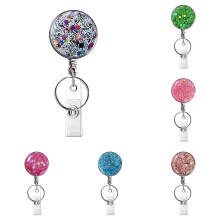 Retractable Badge Holder Lightweight Badge Reel Retractable Card Holder With Key Ring Backing Belt Clip For Teacher *6PCS