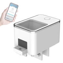 CACAGOO WiFi Smart Automatic Feeder Aquarium Goldfish Feeder 100ml Large Capacity Fish Feeder APP Control, White