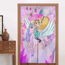 Star Vs The Forces Of Evil Door Curtain, 34" W X 56" L, Pattern Print Blackout Privacy Curtain, Room Divider Tapestry Home Decor