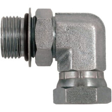 SAE/ORB Male x 1/4" NPSM Female 90 Degree Elbow/Corner Joiner Hydraulic Swivel Adapter Fitting | 6901-08-04