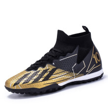 (black, 37) Unisex High-Top Soccer Cleats TF/FG, Ankle-High Non-Knee, Comfort Durable Multi-Color Football Shoes