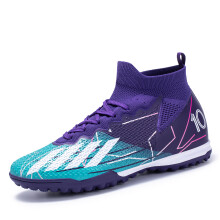 (Lavender, 44) Unisex High-Top Soccer Cleats TF/FG, Ankle-High Non-Knee, Comfort Durable Multi-Color Football Shoes