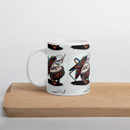 White glossy mug