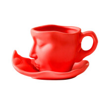 Quinlirra Back to School Facial art Personalized Ceramic Concentrated beauty Style Black Tea Coffee Cup Valentine's Day Wedding Gift