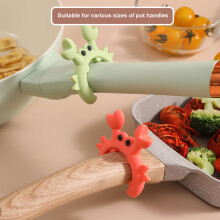 Hariumiu 1/2Pcs Crab Silicone Spatula Holder, Anti-Scald Spoon Rest Clip for Pots, Non-Perforated Fork Utensil Stand, Kitchen Gadget