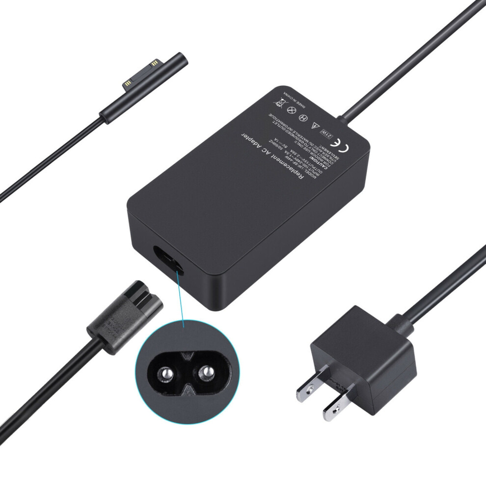 44W Ac Adapter Charger For Compatible With Microsoft Surfaceicrosoft Surface Pro 3 4 5 6 7 1625 1724 1796 1800 9027700894013