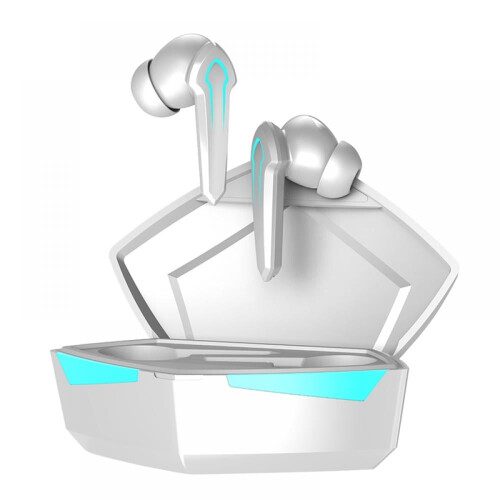Wireless Gaming Earbuds, Bluetooth 5.0, 35ms Low Latency, Auto Pairing, Touch Control, Cool Light, Microphone, Compatible with Android
