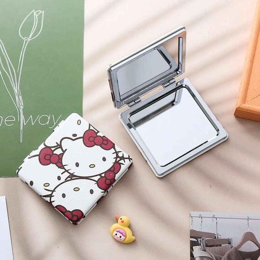 Kawaii Saniro Hello Kitty Makeup Mirror Cute Hello Kitty Foldable Makeup Mirror Mini Makeup Vanity Mirror Portable Hand Mirrors