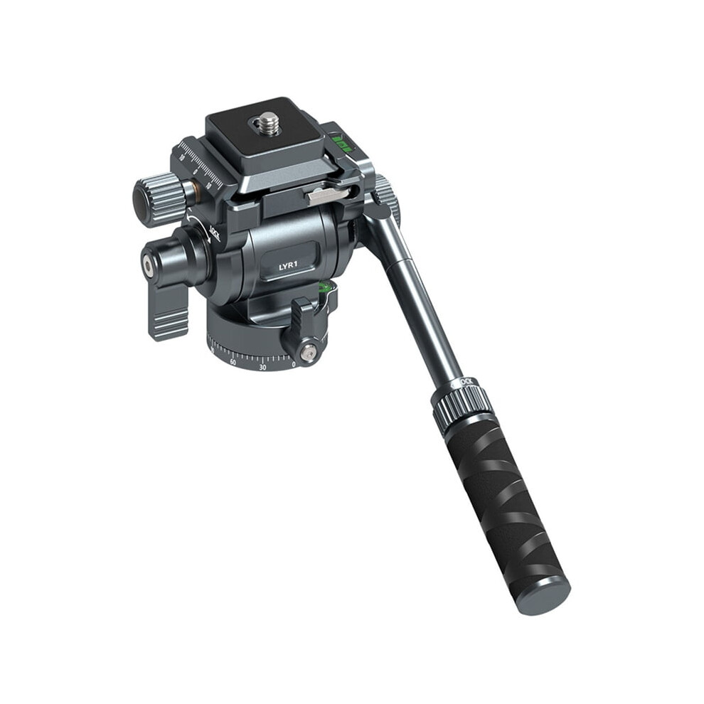 F38 Quick Release Fluid Video Pan-Tilt 360Panoramic Gimbal Pan-Tilt Tilt 145 With Detachable Handle For Tripod Filming 9085618719613