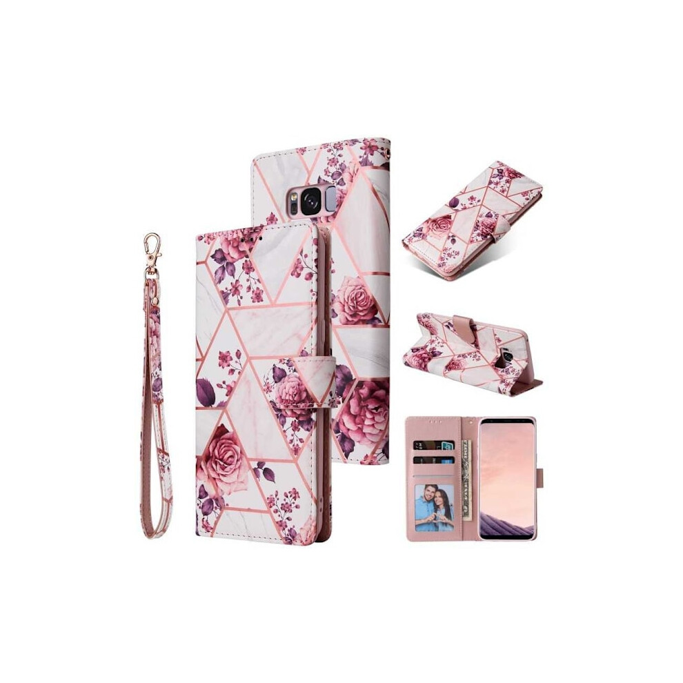 Compatible With Samsung S8 Trendy Wallet Case Sparkle 4-Compartment Pink 9085618720626