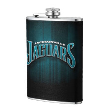 Jaguars Flagon Hip Flask 8oz, Food-Grade Stainless Steel & Leather, Portable for Men, Compatible with Outdoor Sports, Camping, Wedding