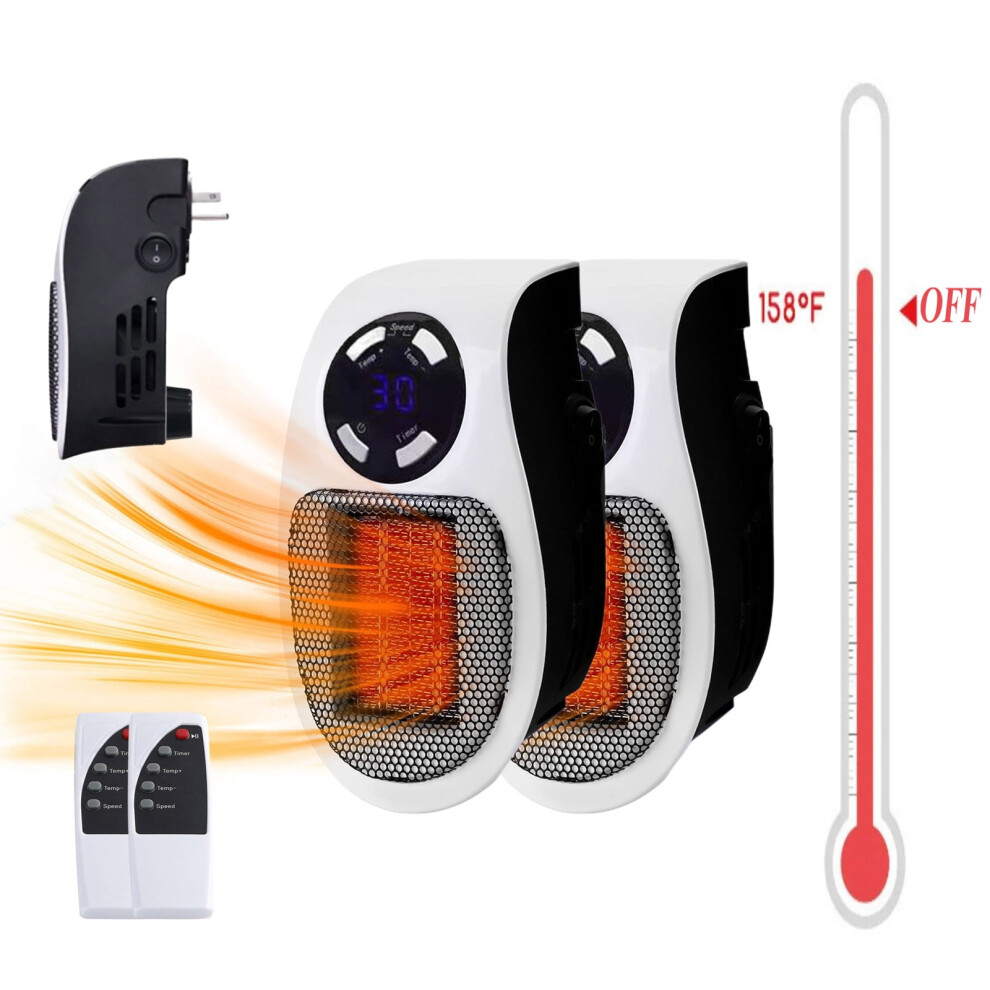 500W Electric Space Heater With Adjustable Thermostat & Timer, Compatible With Wall Outlet, Portable & Plug-In Design 9085618721401