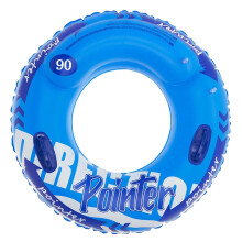 Inflatable Pool Float Swim Ring Tube for Adults, EcoFriendly PVC, Fun Pattern, 2pc Blue Flower 90