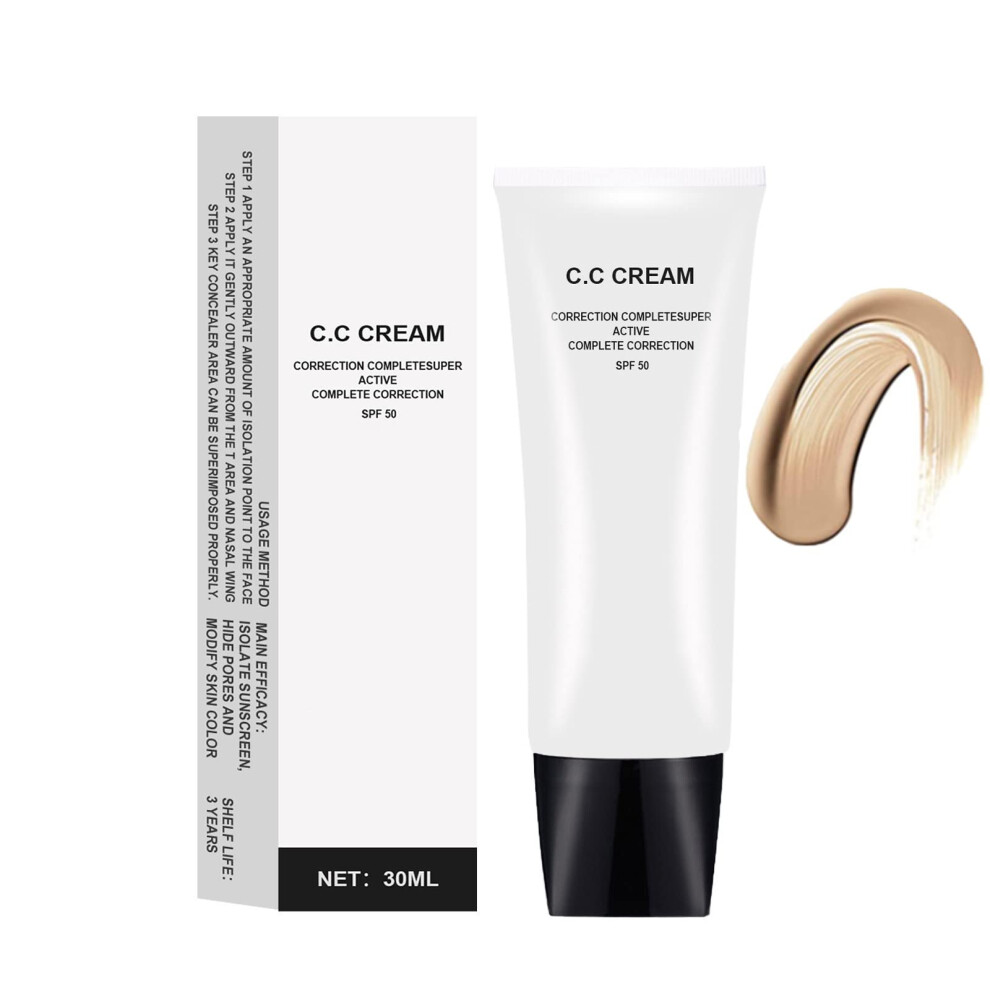 Cream/Ivory/White Cc Spf 50 Skin Tone Adjusting Foundation For Mature Skin Color Correcting 1.01Oz