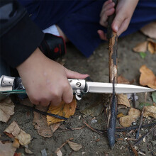 (B) Outdoor Self-weapon - High Hardness Mini Folding Knife Wooden Handle Portable Survival Tool