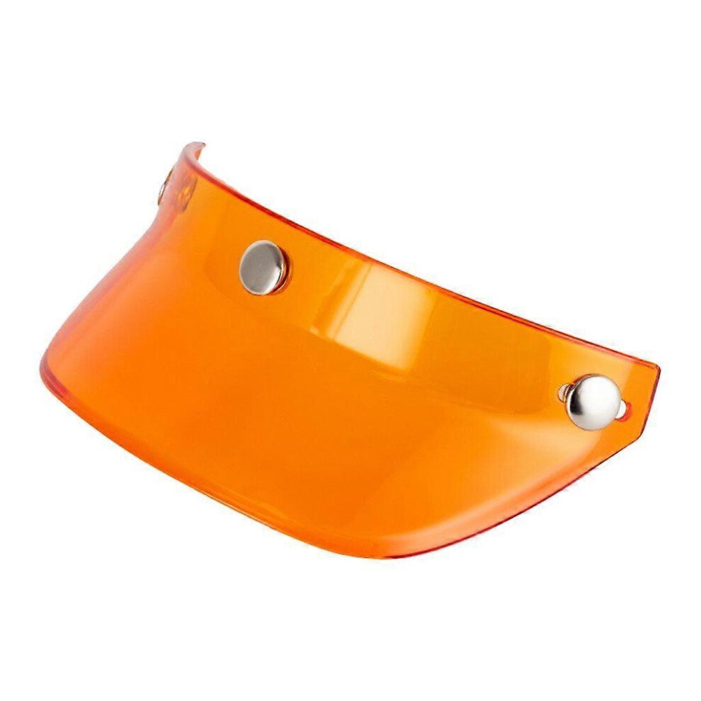 (As Show, Amber) 3 Snap Shield Motorcycles Helmet Visor Retroscooter Lens Flip Up Vintage Helmet 5213747885501