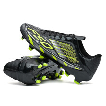 (DF002C-heise, 35) FG/AG Studs Breathable Football Shoes, All-Season Anti-Slip for Training & Competition