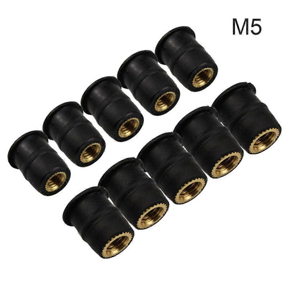 (As Show, One Size) 10Pcs Motorcycle Rubber Well Nut M4/M5/M6 Blind Fastener Windscreen Fairing Cowl 5213747858598