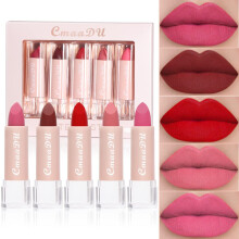 Matte Lipstick Set with 5 Colors Velvet Lip Gloss, Waterproof LongLasting PigmentRich Makeup