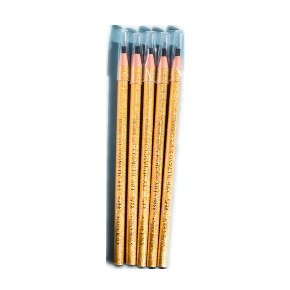 Waterproof LongLasting Eyebrow Pencil Black â SmudgeProof Flat Tip for Natural Hairlike Strokes