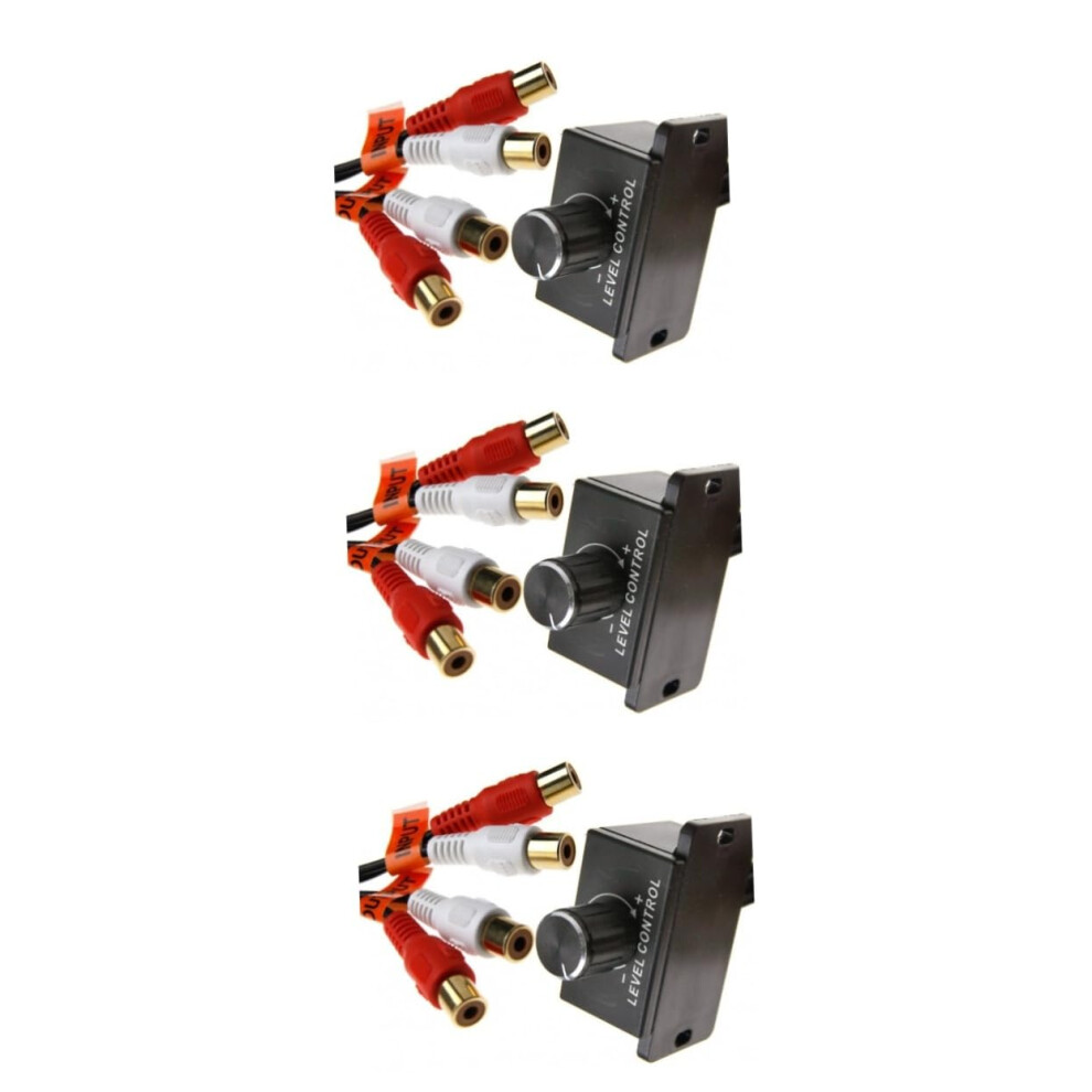 3Pcs Car Amplifier Bass Control Knob With Rca Connection For Enhanced Car Stereo Volume And Bass Boost 9455672525299